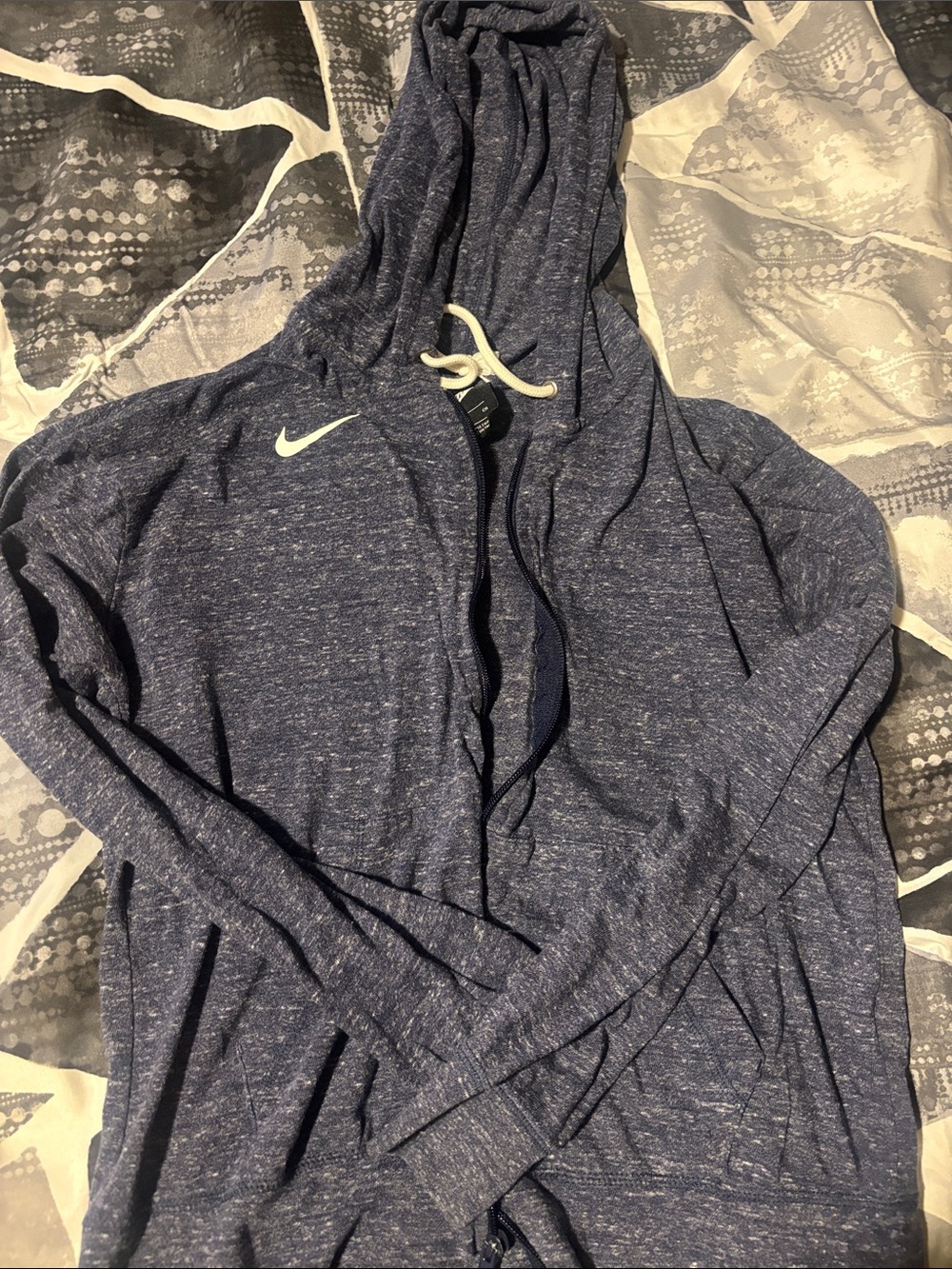 Nike Men’s Navy Heather Full-Zip Hoodie Sweater